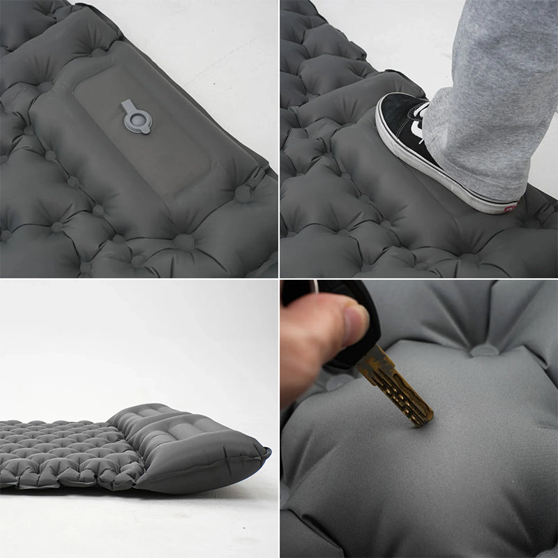 Ultralight Inflatable Sleeping Pad with Pillow - 1-2 Person Camping Mattress